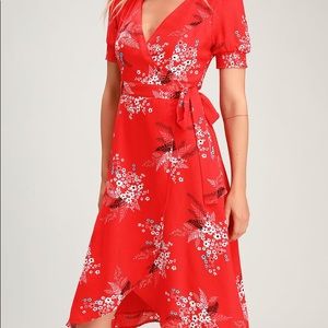 Lulus Midi Wrap dress